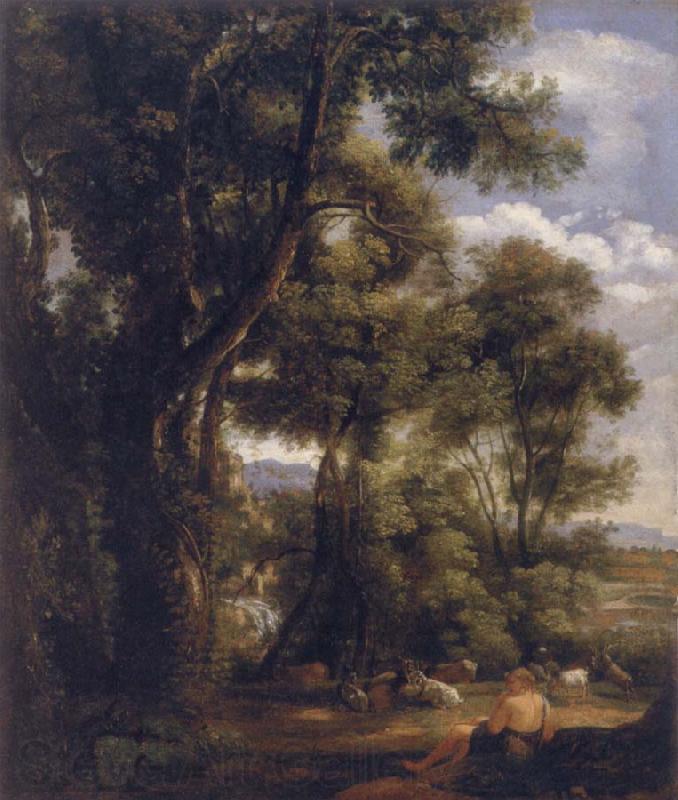 John Constable Landscape with goatherd and goats